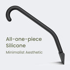 JustHang Shower Squeegee for Glass Doors, All-One-Piece Silicone with Built-in Hook Design for Easy Hanging and Cleaning, 10 Inch Black