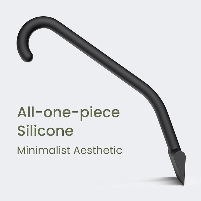 JustHang Shower Squeegee for Glass Doors, All-One-Piece Silicone with Built-in Hook Design for Easy Hanging and Cleaning, 10 Inch Black