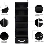 VICTORICH All-IN-ONE Over the Door Organizer, Super Behind the Door Storage Organizer with Door Rack and Large Clear Windows, Wall File Organizer, Hanging Organizer (Big Mesh Black)