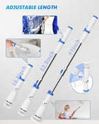 BEAUTURAL Cordless Electric Spin Scrubber, Efficient & Effortless, 2 Adjustable Speed & 3 Length with 8 Brush Heads – Bathroom, Kitchen, Tile & Grout Cleaning