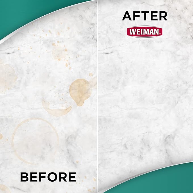 Weiman Disinfectant Granite Cleaner and Polish With Microfiber Cloth - Safely Clean Disinfect and Shine Granite Marble Soapstone Quartz Quartzite Slate Limestone Corian Laminate Tile Countertop