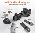 6-Speed Oscillating Multi-Tool with 23pc Kit & Storage Case | Quick-Change Blades for Wood/Metal/PVC | Includes Sanding Disc, Scraper, 15 Sandpapers ﻿