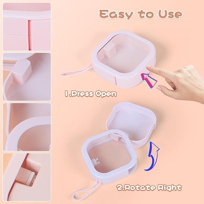Hair Tie Organizer, Small Portable Hair Accessories Storage Can Be Stackable Or Hung On The Wall, Small Items Holder Hair Tie Organizer for Jewelry Hair Stuff Hair Clip Cotton Swab