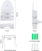 Ironing Board Hanger Wall Mount Ironing Holder Iron Hanger with Ironing Board Rack for Max 5 Inch Width Iron (White)