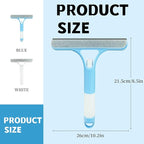 3 in 1 Window Cleaning Scraper,All-Purpose Spray Window Squeegee Cleaner Tool,for Glass Doors for Windows Glass, Mirrors Scraper, Brush (Blue and White)