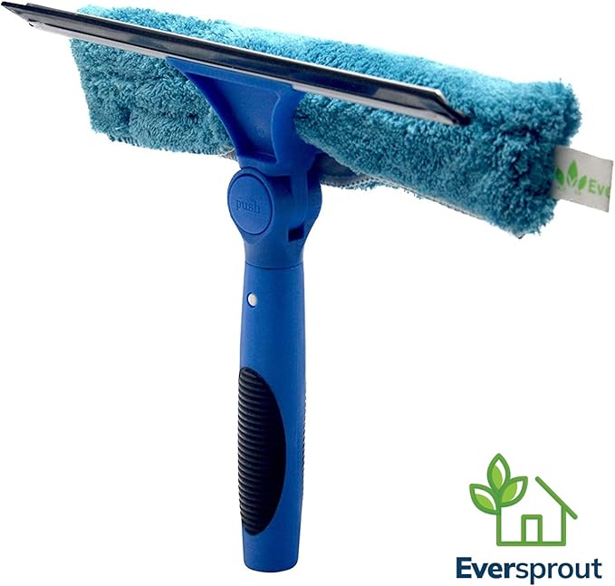 EVERSPROUT Swivel Squeegee & Microfiber Glass Window Scrubber, Light-Weight Window Cleaning Kit Without Extension Pole