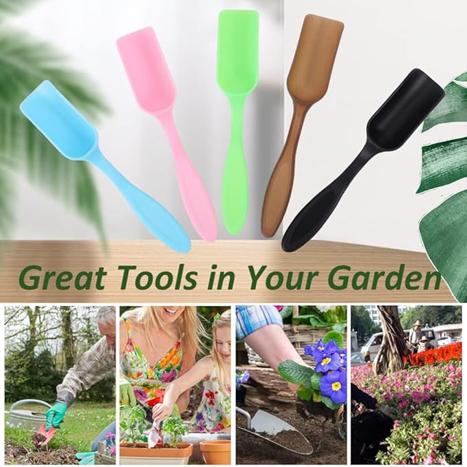10Pcs Colorful Plastic Mini Gardening Shovel Spoons Soil Scoops, Succulent Sand Scoops/Cultivation Digging Transplanting Tools for Succulents Potted Flowers (Multicolor)