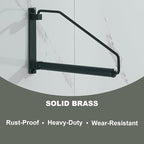 NEWRAIN Folding Clothes Hanger Rack, Wall Mounted Laundry Racks for Drying Clothes,Swing Clothing Hanging System Drying Closet Storage Organizer Black