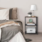 LIANTRAL 3 Tier Rolling Cart, Brown Kitchen Carts on Wheels with Storage, Multifunctional Utility Cart for Kitchen, Bathroom, Living Room, Bar, Office