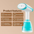 Handheld Steamer for Clothes 1500W 20s Heatup Fabric Wrinkles Remover Portable Handheld Garment Steamer with Removable Water Tank and Fabric Brush Steamer for Garments(White)