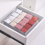 Qozary 2 Pack Socks Underwear Drawer Organizer Divider, 24 Cell or 16 Cell Collapsible Cabinet Closet Organizer Storage Boxes for Clothes, Socks, Lingerie, Underwear, Ties