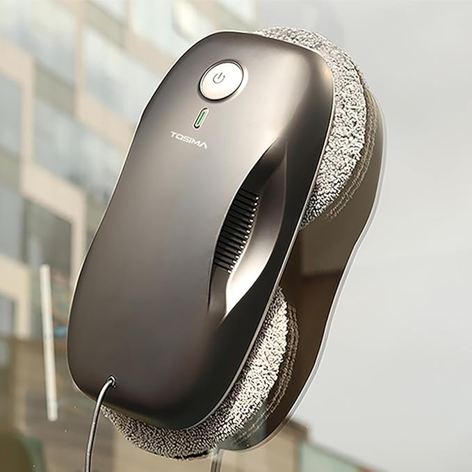 Tosima Window Cleaning Robot W2, Automatic Cleaning with Intelligent Path Planning, 3800Pa Suction Power, Edge Detection Technology, Remote Control