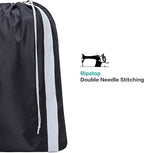 HOMEST XL Nylon Laundry Bag with Strap, Large Dirty Garments Organizer, Easy Fit a Hamper or Clothing Basket, Can Carry Up to 4 Loads of Clothes, Black