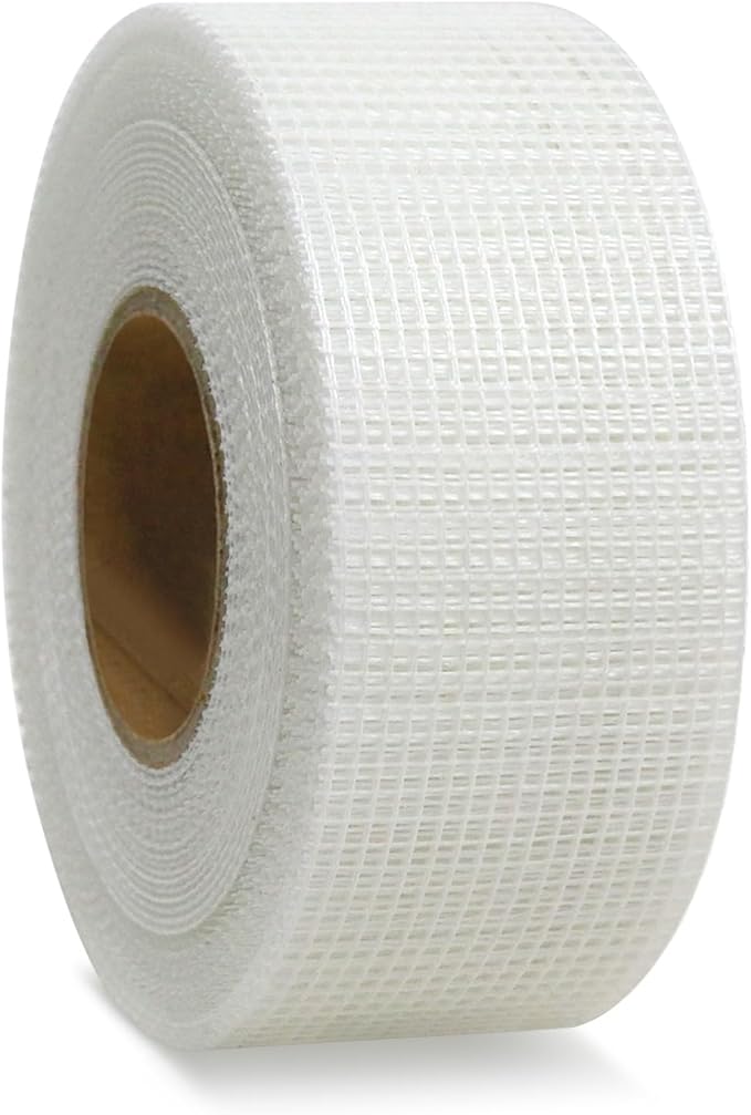 QILIMA Self-Adhesive Fiberglass Drywall Joint Mesh Tape, Fiber Mesh Crack Patch Wall Repair Fabric,2 Inch by 148 Feet White