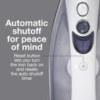 Proctor Silex Iron & Vertical Steamer for Clothes with Nonstick Soleplate, 1200 Watts, Adjustable Spray and Blast Steam Settings, Auto Shutoff, White (17150Y)