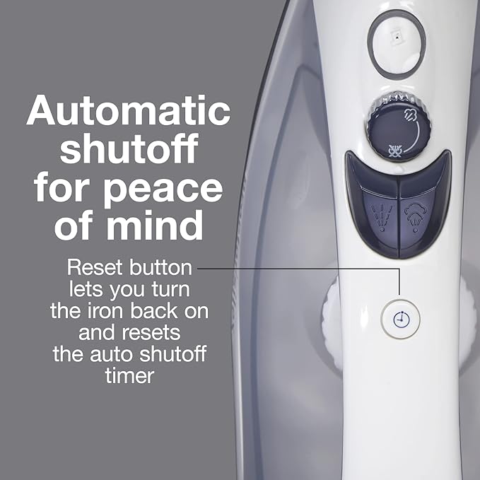 Proctor Silex Iron & Vertical Steamer for Clothes with Nonstick Soleplate, 1200 Watts, Adjustable Spray and Blast Steam Settings, Auto Shutoff, White (17150Y)