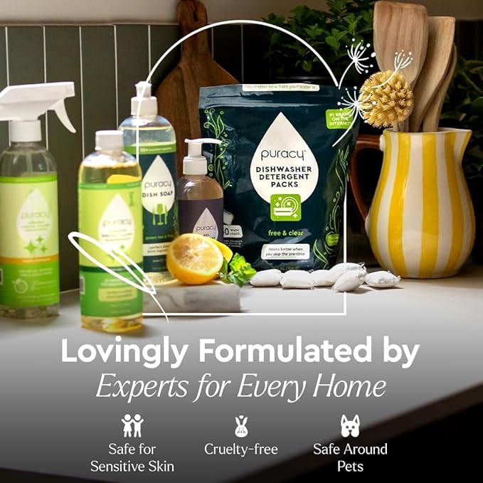 Puracy Multi-Surface Cleaner Concentrate - Plant-Powered Everyday Surface Cleaner - Natural All Purpose Cleaning Solution As Seen on TikTok (Free & Clear, 16 fl oz)
