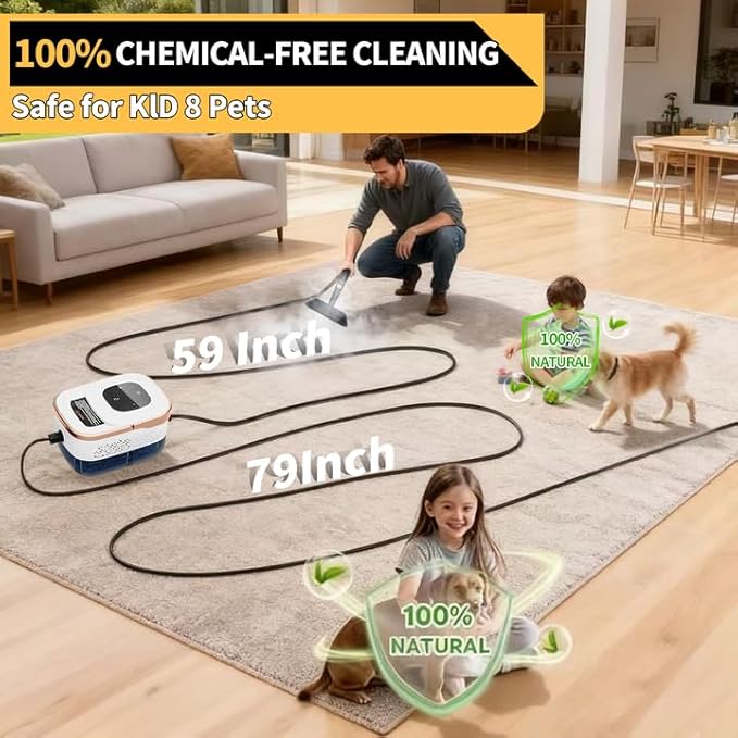 Steam Cleaner, 6 Steam Levels, 42oz Tank & 11 Pieces Accessories, 1500W High-Temperature Steam Cleaner for Home, Steamer for cleaning Car, Tile, Floor