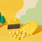 Small Broom and Dustpan Set,1pc Dust Pan and Brush Set,SUP Cute Little Yellow Duck Hand Mini Broom and Dustpan Set,Small dust pan Mini for Tabletop Debris,Keyboards&Clean Pet Cages (Duck)