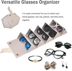 Kenpal Sunglasses Storage Organizer Holder Foldable Travel Case with 5 Slot Compartments for Multiple Glasses