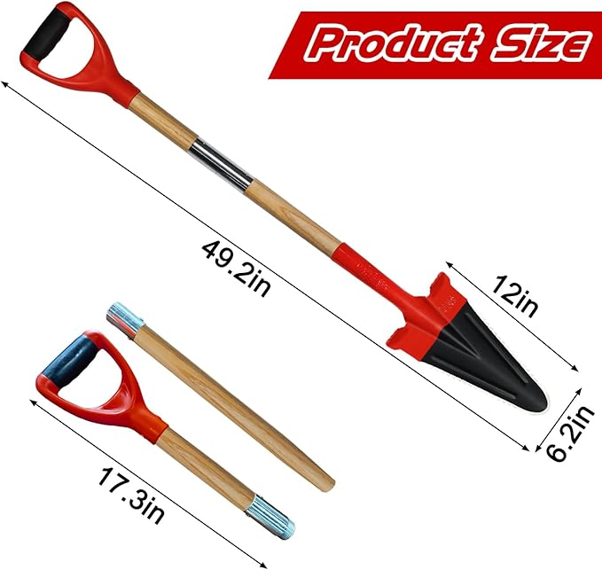 49.2" Garden Shovel/Saw,Landscape Tree Planting Root Shovel, Manganese Steel Long Triangular Gardening Shovel Tool,Shovel Soil Trench Shovel,Slayer of Grass (B Style)