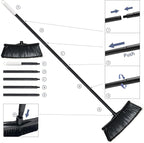 Outdoor Broom for Cleaning Floor - Heavy Duty Outdoor Broom, House Brooms for Sweeping Indoor, Outside Brooms for Cleaning Garages, Terraces, Porches, Sidewalkes and Deck, etc.(Black)