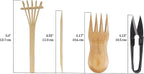 BambooMN Bonsai Tree Pruning Trimming Starter Tool Kit - Leaf Trimmers, and Bamboo Rake - 1 Set