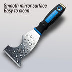 3 Inch Stainless Steel Paint Scraper Tool - Multi-Purpose Putty Knife with Non-Slip Rubber Grip for Drywall Repair, Wallpaper Removal & Paint Application