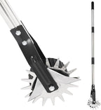 Wheel Rotary Edger Manual Lawn Tool for Sidewalk Edger Rotary Wheel Rotary Wheel Manual Edger Lawn Tool Strong 4 Sections Stainless Steel Handle