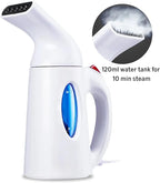 Steamer for Clothes, Travel Handheld Garment Steamer, Portable Clothes Steamer Remove Wrinkle,Ideal for ALL Fabrics,18 minutes Continuous Steam, One button Design, Easy to Use(Bright White)