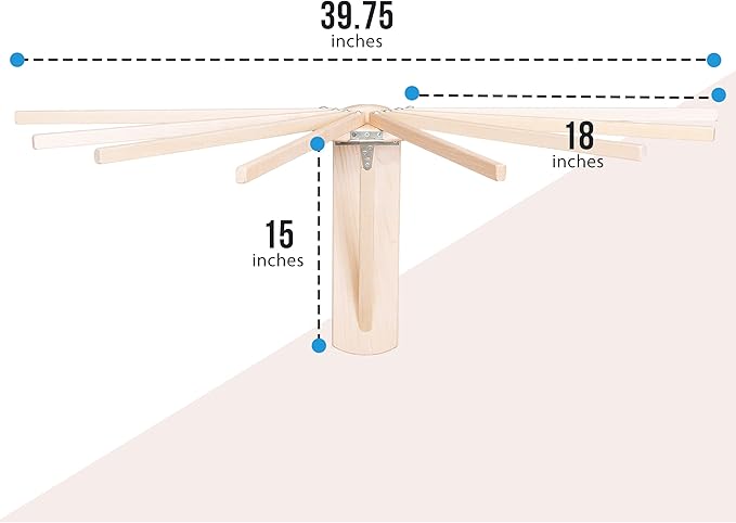 Pennsylvania Woodworks Wall Mounted Clothes Drying Rack - Heavy Duty, Collapsible Laundry Rack for Drying Clothes - Solid Maple Hardwood Foldable Drying Rack - Made in The USA - (Small)