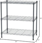 WEI WEI GLOBAL 3-Tier Metal Wire Shelving Unit, Adjustable Utility Storage Standing Rack Organizer Cabinet for Garage Laundry Bathroom Kitchen Closet - 23" L x 13" W x 32" H, Black