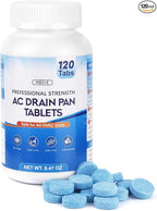 Poesie AC Drain Pan Tablets 120 Count, Condensate Tablets, Non-Clog Pan Cleaner, Effective Odor Control for All HVAC, Dehumidifiers and Appliance Pans