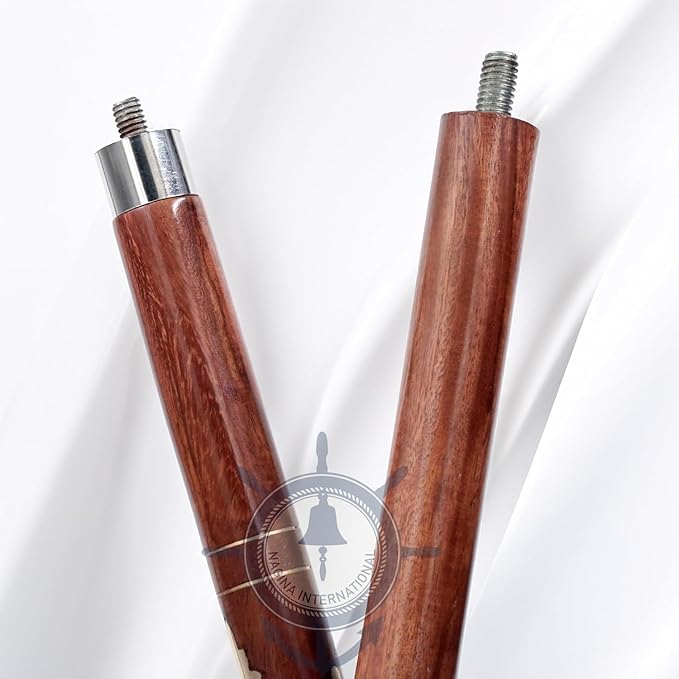 Deluxe Walking Sticks | Rosewood Crafted Cane with Solid Brass Chrome Decorative Bars | Nagina International