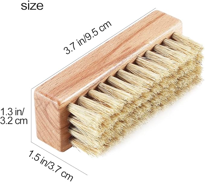 Sneaker Shoe Cleaner Brushes, Boar Bristles Wooden Cleaning Brush Cleans Dirt and Grime from Shoes and Laundry - 3 Pack