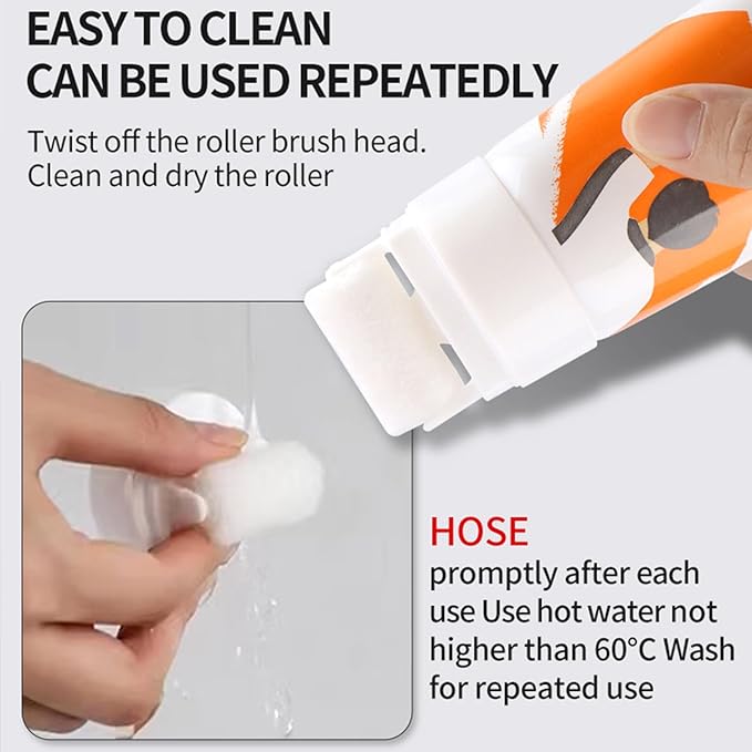 Small Roller Brush Wall Repair Tool Refillable Paint Roller Brush for Emulsion 2-in-1 Wall Roller Brush Set Tool Wall DIY Creation Removing Wall Stains Eco-Friendly Latex Paint Repair Kit for Walls