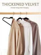 Smartor Velvet Hangers 40 Pack, Non Slip Clothes Felt Hanger Heavy Duty for Coat, Premium Slim Space Saving Suit Hangers for Closet Organizer, 360° Rotating Silver Hook Black