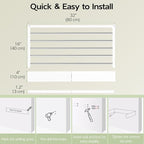 Wall Mounted Clothes Drying Rack 32", Foldable Wall Mount Laundry Rack Folding Indoor, Drying Rack Clothing Collapsible, Hidden Space Saver with Wall Template, 5 Rods, White