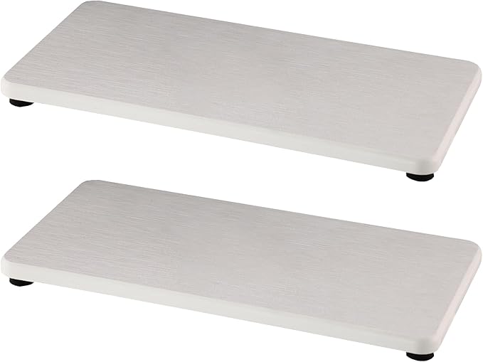 2 Pcs Water Absorbing Stone Trays, Kitchen/Bathroom Sink Soap Dish, Diatomite Tray Used for Hand Soap & Cosmetic Bottles in The Modern Home, 4" W x 8.3" L, White
