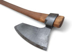 Hand-Forged Hewing Bearded Broad Axe – European Style | Timber Framing, Log Building & Woodworking Tool | Razor-Sharp High-Carbon Steel Blade with Offset Curved Beechwood Handle