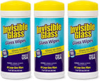 Invisible Glass 90160-3PK Glass Cleaning Wipes Perfect for Cleaning Mirrors, Windows, and Windshields at Home, in Your Car, or at the Office, Streak-Free, Tint-Safe, Lint-Free, 40 Wipes, Pack of 3