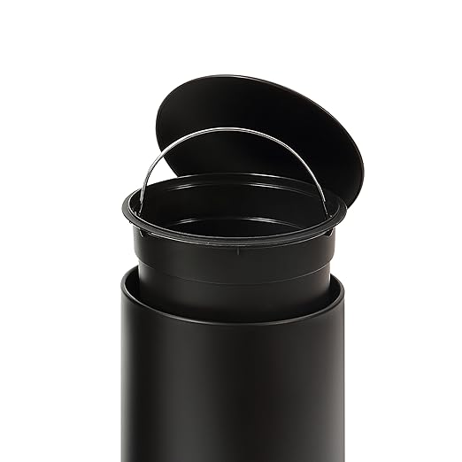 SunnyPoint 3L (0.8 Gallon) Mini Trash Can with Lid – Small Step-On Garbage Bin, Slow-Close & Removable Inner Bucket – Compact for Bathroom, Office, Bedroom, RV, Dorm, Under Sink (BLK)