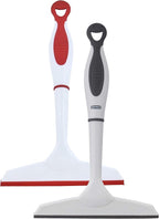 Superio Rubber Squeegee, 2 Pack, Streak Free All Purpose Window Squeegee, Comfort Grip Handle and Hanging Hook (Grey- Red, 6 Inch- 2 Pack)