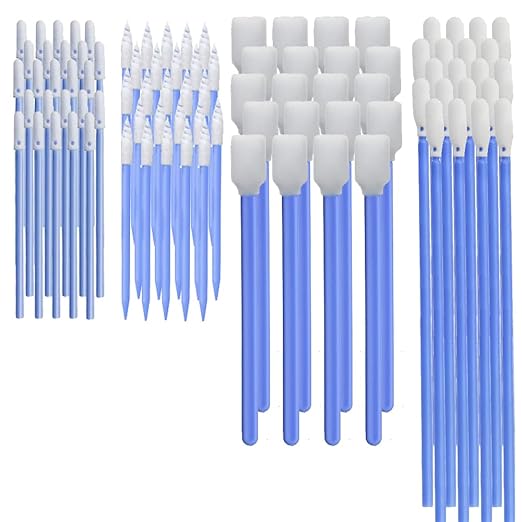 Wellgler's 100pcs Foam Cleaning Swabs, Multi-Purpose Cleanroom Foam Tip, Cleaning Swab Kitip,Lab Swabs.