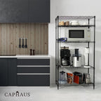 CAPHAUS 3/4/5-Tier Adjustable Height Wire Shelving Unit, Rack Shelving, Metal Steel Shelves, Garage Organizer, Utility Storage Shelf, 3-Tier Without Wheels, Black