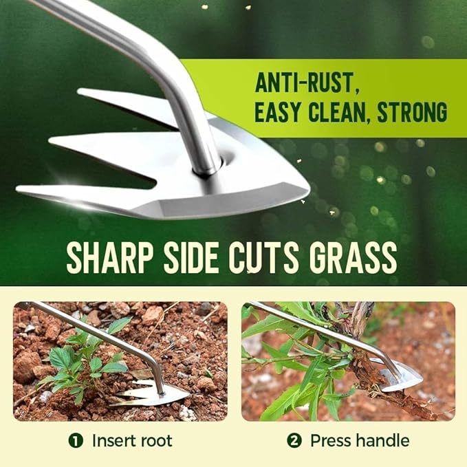 Weed Puller Tool，2026 New Weeding Artifact Uprooting Weeding Tool Weed Remover Tool Manganese Steel Weed Pulling Tool Manual Weeders Tool for Garden (B-2PCS)