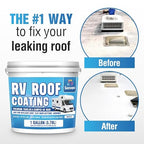 RV Roof Sealant RV Roof Coating RV Roof Sealant White 1 Gallon Waterproof Solar Reflective & Leak Repair for Trailers Campers Motorhomes