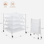 STORAGE MANIAC Sweater Drying Rack, Mesh Clothes Drying Rack, Stackable Laundry Drying Rack, Lay Flat Dryer for Delicates, Portable Dry Rack for Indoor or Outdoor, White, 5 Tier Foldable
