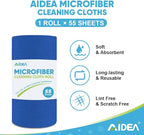 AIDEA Microfiber Cleaning Cloth 165 Sheets 3 Roll, Microfiber Towels for Cars, Shop Rags Washable, Cleaning Rags Reusable Paper Towels for Automotive, House, Cleaning Supplies 11×9" Dark Blue