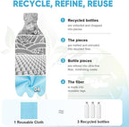 AIDEA Microfiber Cleaning Cloth, Shop Towels 330 Sheets 6 Roll, Microfiber Towels for Cars, Blue Shop Rags Washable, Cleaning Rags Reusable Paper Towels for Automotive, Workshops, House,11×9"